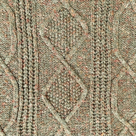 Jolt Green Orange Fall Crop Knitted Woven Pullover Sweater Size Small - Picture 3 of 9